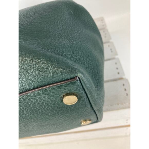 MICHAEL KORS, LARGE HUNTER GREEN PEBBLED LEATHER SHOULDER BAG - Picture 7 of 16